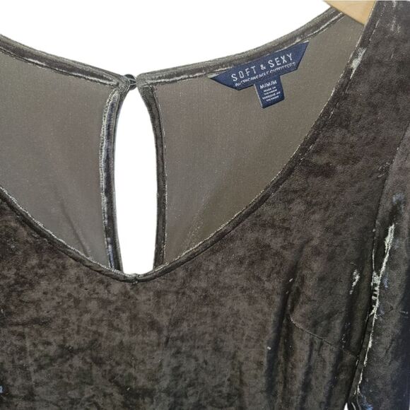 Nwot American Eagle Crushed Velvet Romper Olive Green M - Picture 5 of 12